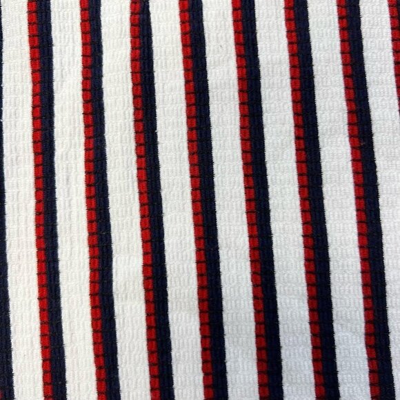 Lefties Womens Pants Navy Red Stripe Mid Rise Elastic Waist Stretch Small - Picture 10 of 11